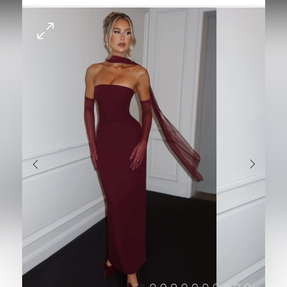 SOLD! Elegant Burgundy Strapless Dress from Babyboo